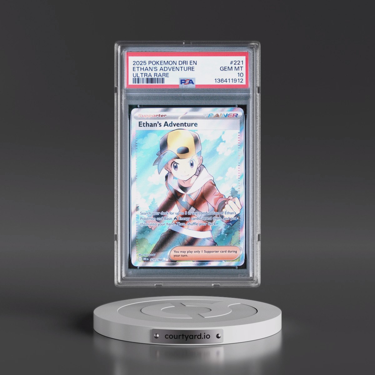 2025 Pokémon Dri EN-Destined Rivals #221 Ethan's Adventure - Ultra Rare (PSA 10 GEM MINT)