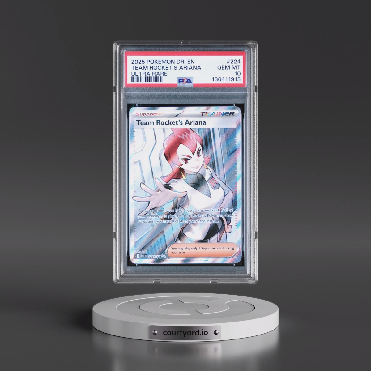 2025 Pokémon Dri EN-Destined Rivals #224 Team Rocket's Ariana - Ultra Rare (PSA 10 GEM MINT)