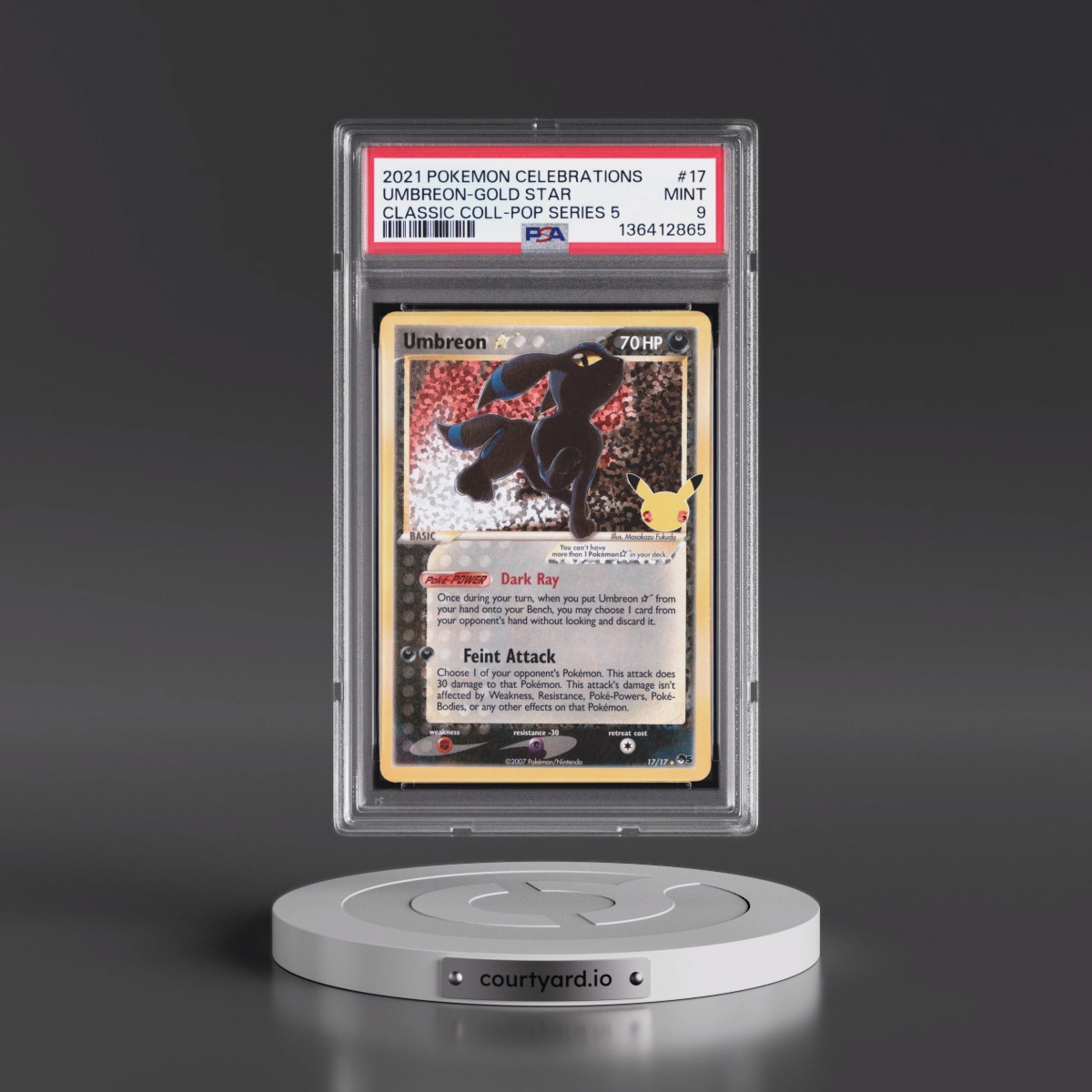 2021 Pokémon Celebrations Classic Collection #17 Umbreon-Gold Star (PSA 9 MINT)