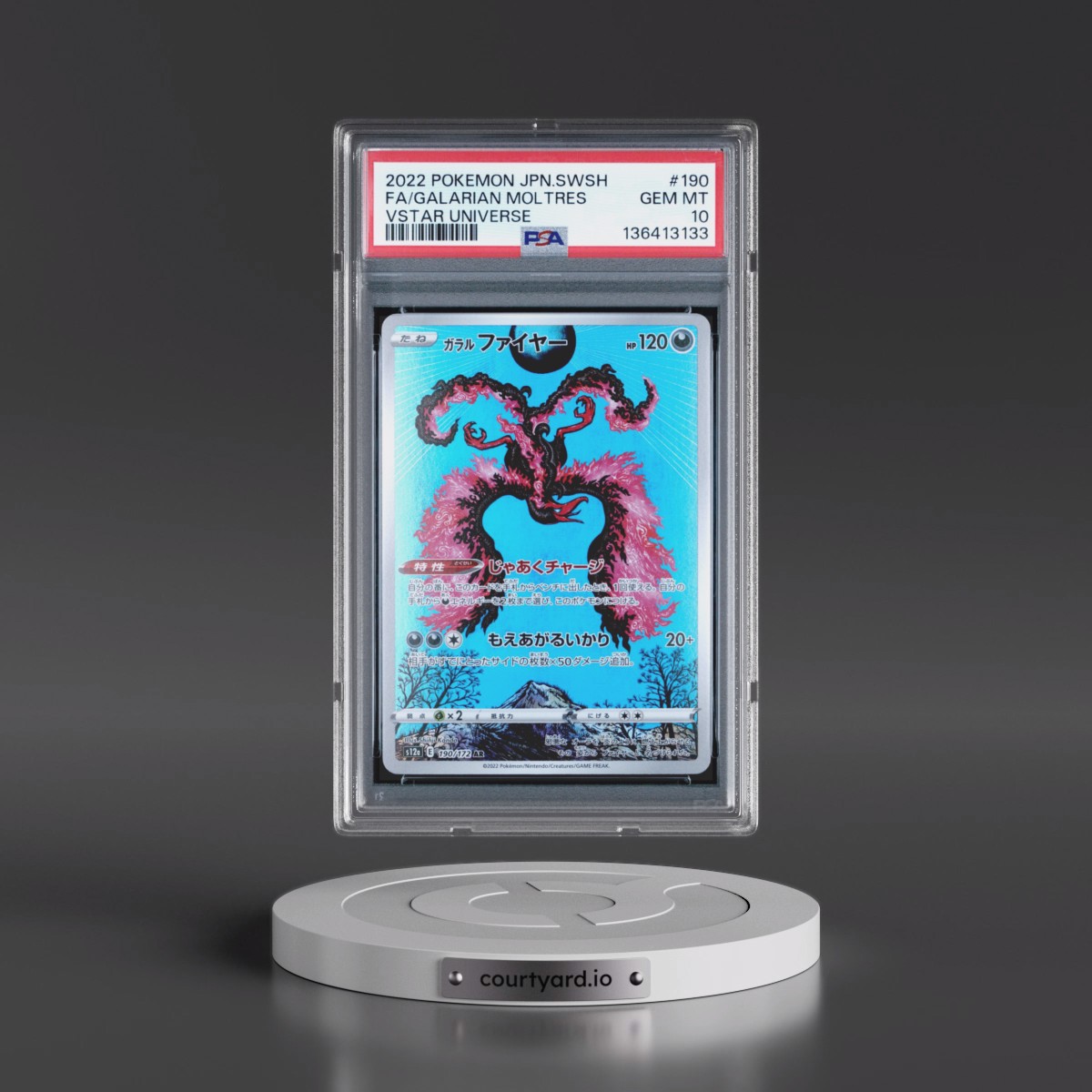 2022 Pokémon Sword & Shield Vstar Universe Galarian Moltres - Full Art #190 PSA 10