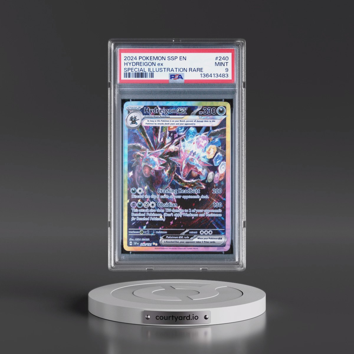 2024 Pokémon Ssp EN-Surging Sparks #240 Hydreigon EX - Holo Special Illustration Rare (PSA 9 MINT)
