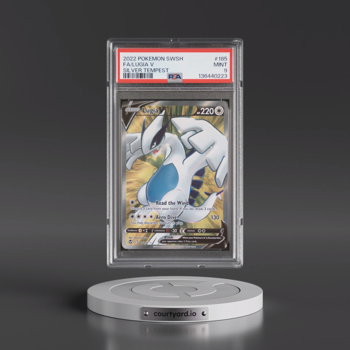 2022 Pokémon Sword & Shield Silver Tempest #185 Lugia V - Holo Full Art (PSA 9 MINT)