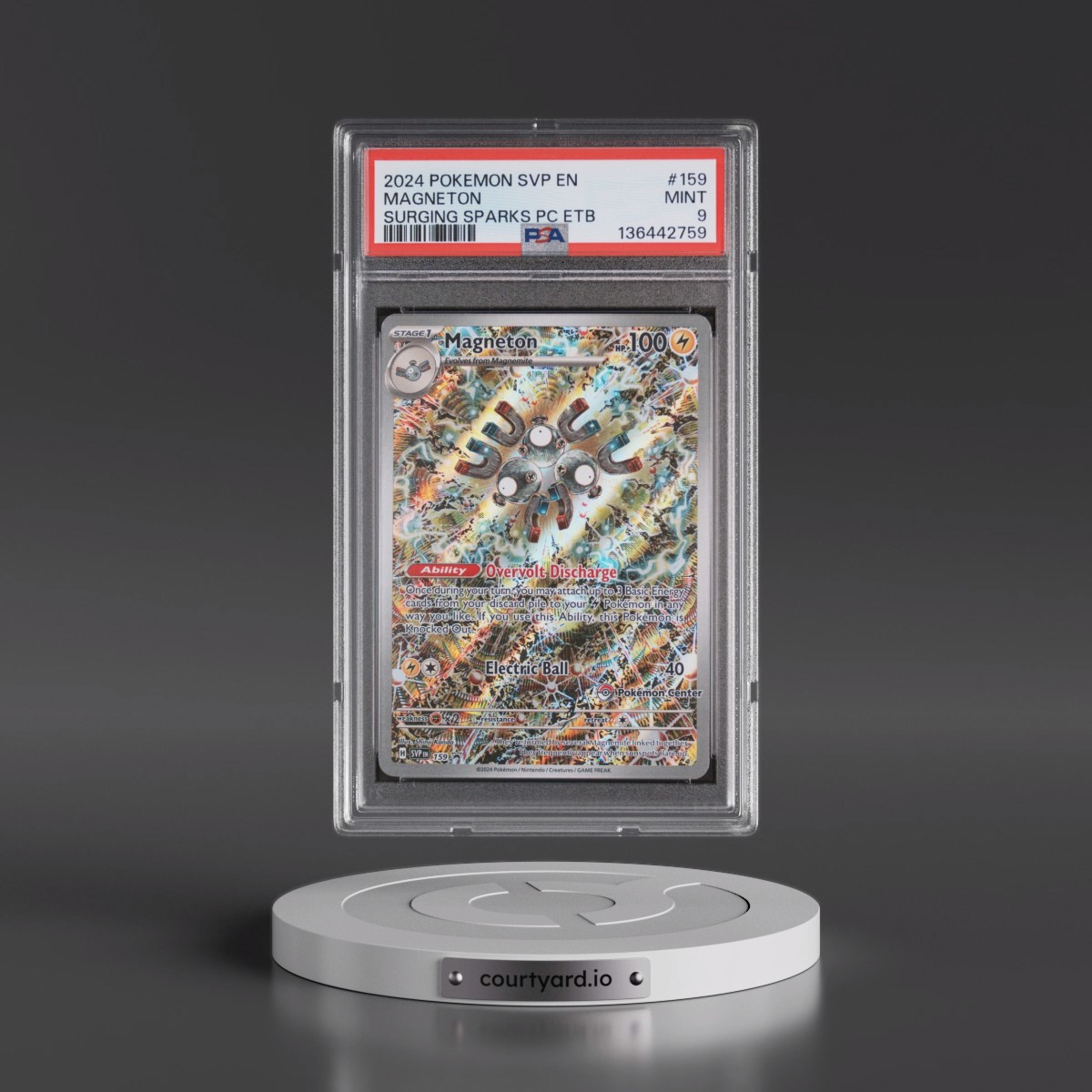 2024 Pokémon Svp EN-SV Black Star Promo #159 Magneton - Surging Sparks Pokemon Center Elite Trainer Box (PSA 9 MINT)