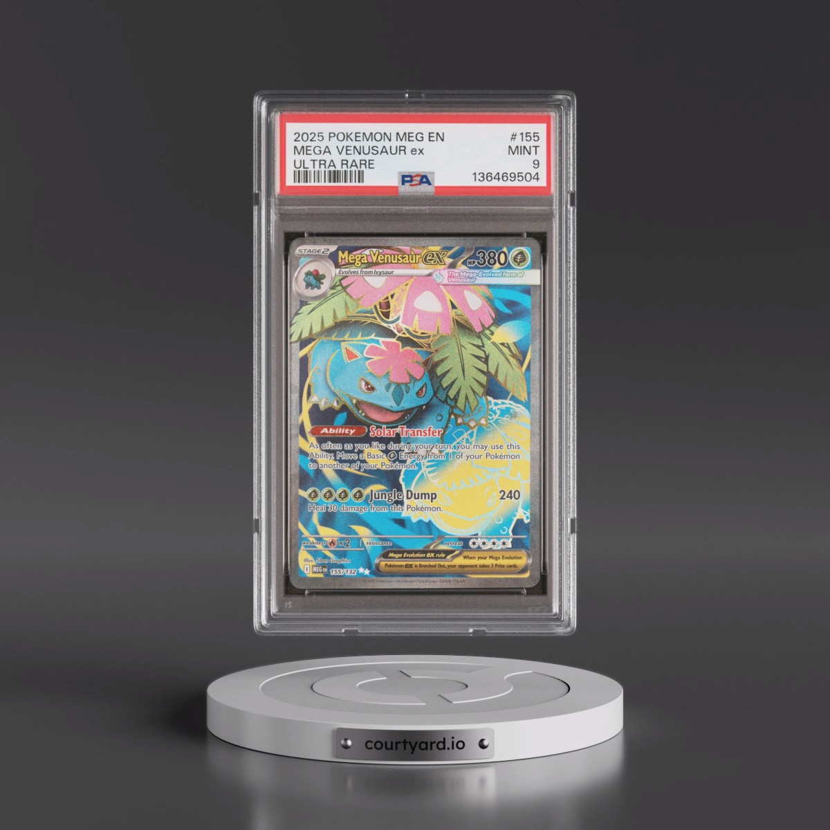 2025 Pokémon Meg EN-Mega Evolution #155 Mega Venusaur EX - Holo Ultra Rare (PSA 9 MINT)