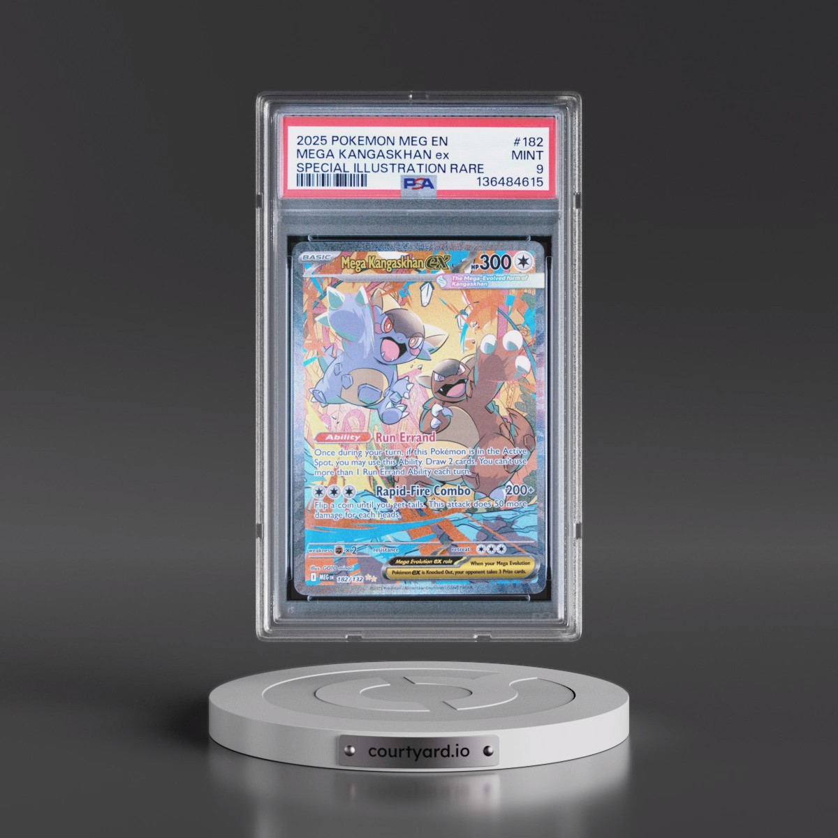 2025 Pokémon Meg EN-Mega Evolution #182 Mega Kangaskhan EX - Holo Special Illustration Rare (PSA 9 MINT)