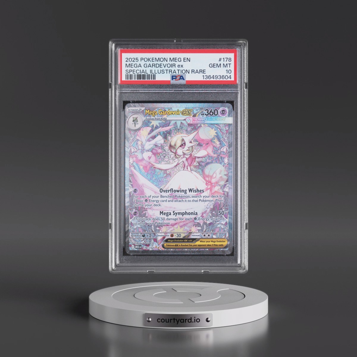 2025 Pokémon Meg EN-Mega Evolution #178 Mega Gardevoir EX - Holo Special Illustration Rare (PSA 10 GEM MINT)