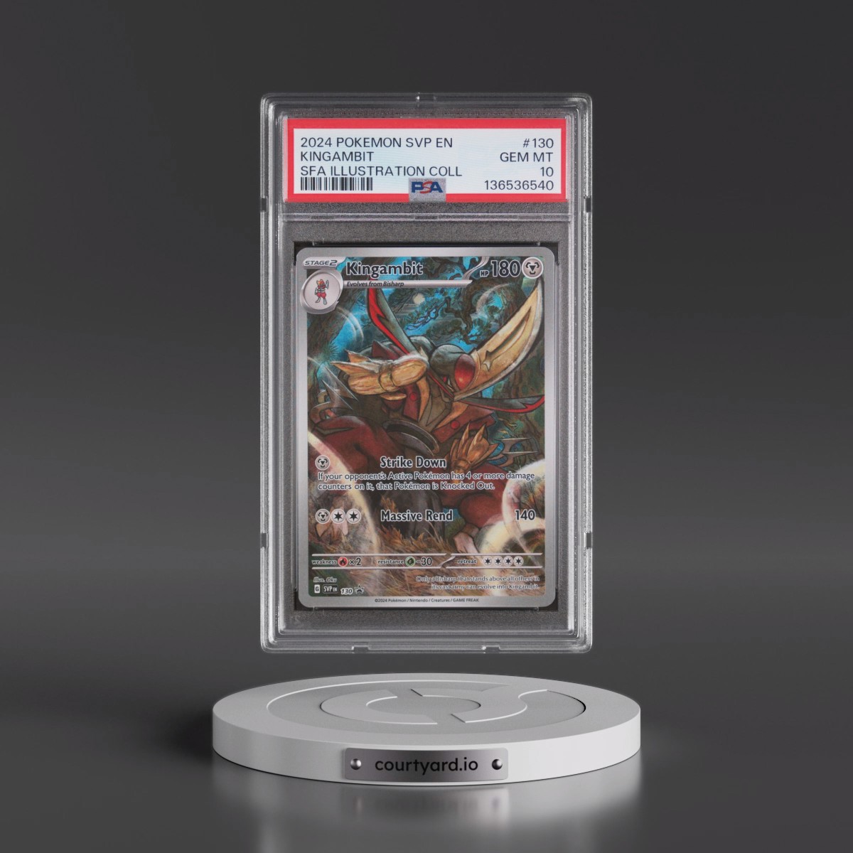 2024 Pokémon Svp EN-SV Black Star Promo #130 Kingambit - Shrouded Fable Illustration Collection (PSA 10 GEM MINT)