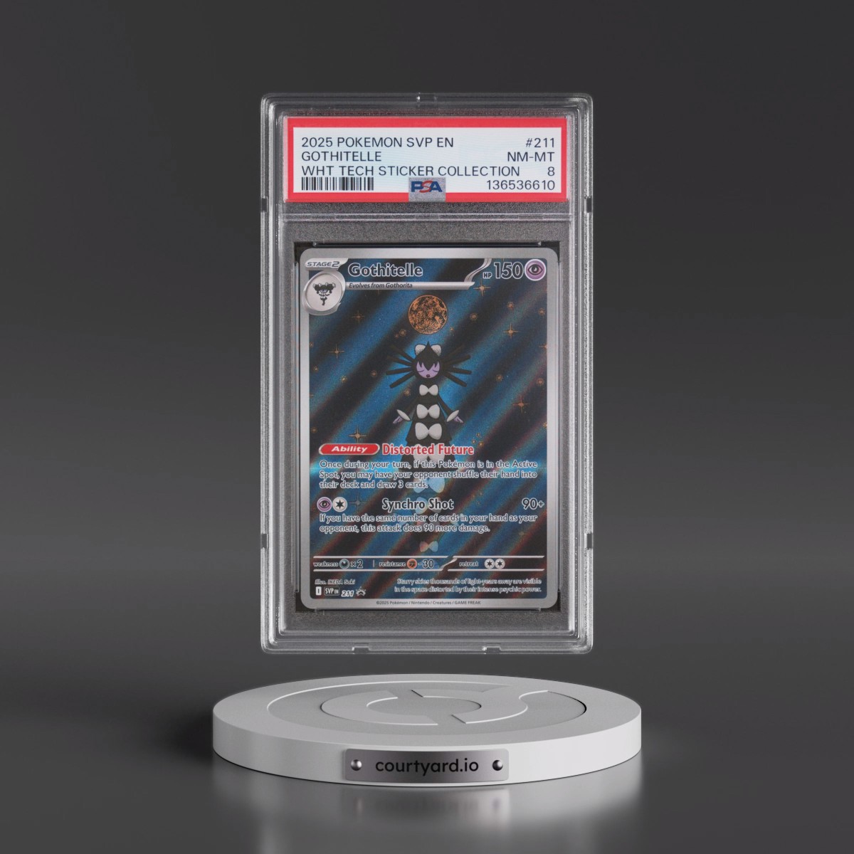 2025 Pokémon Svp EN-SV Black Star Promo #211 Gothitelle - White Flare Tech Sticker Collection (PSA 8 NM-MT)