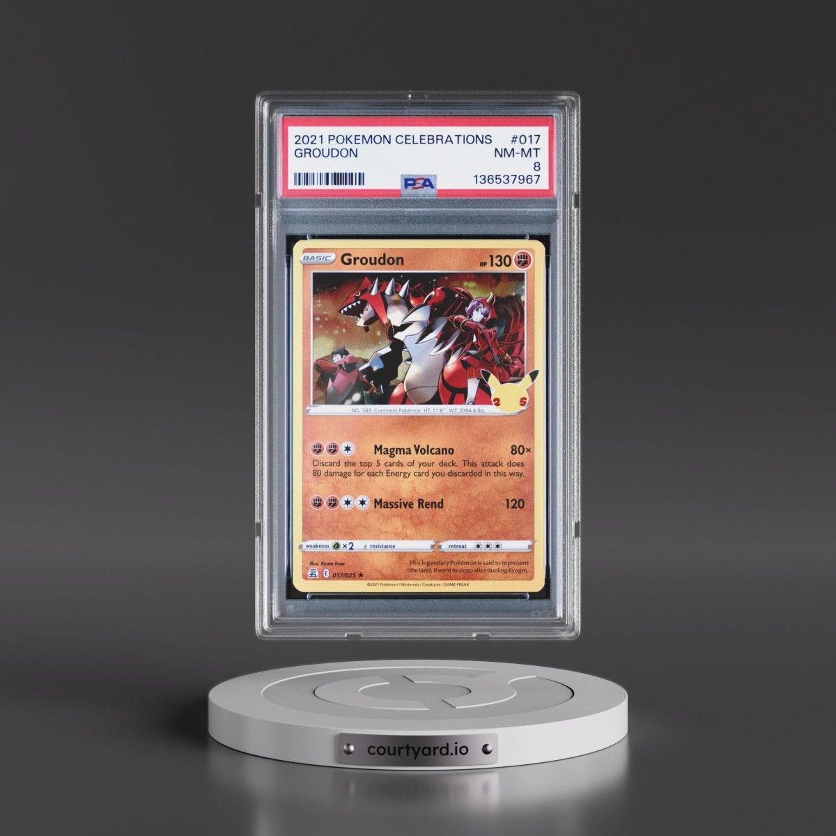 2021 Pokémon Celebrations #017 Groudon (PSA 8 NM-MT)