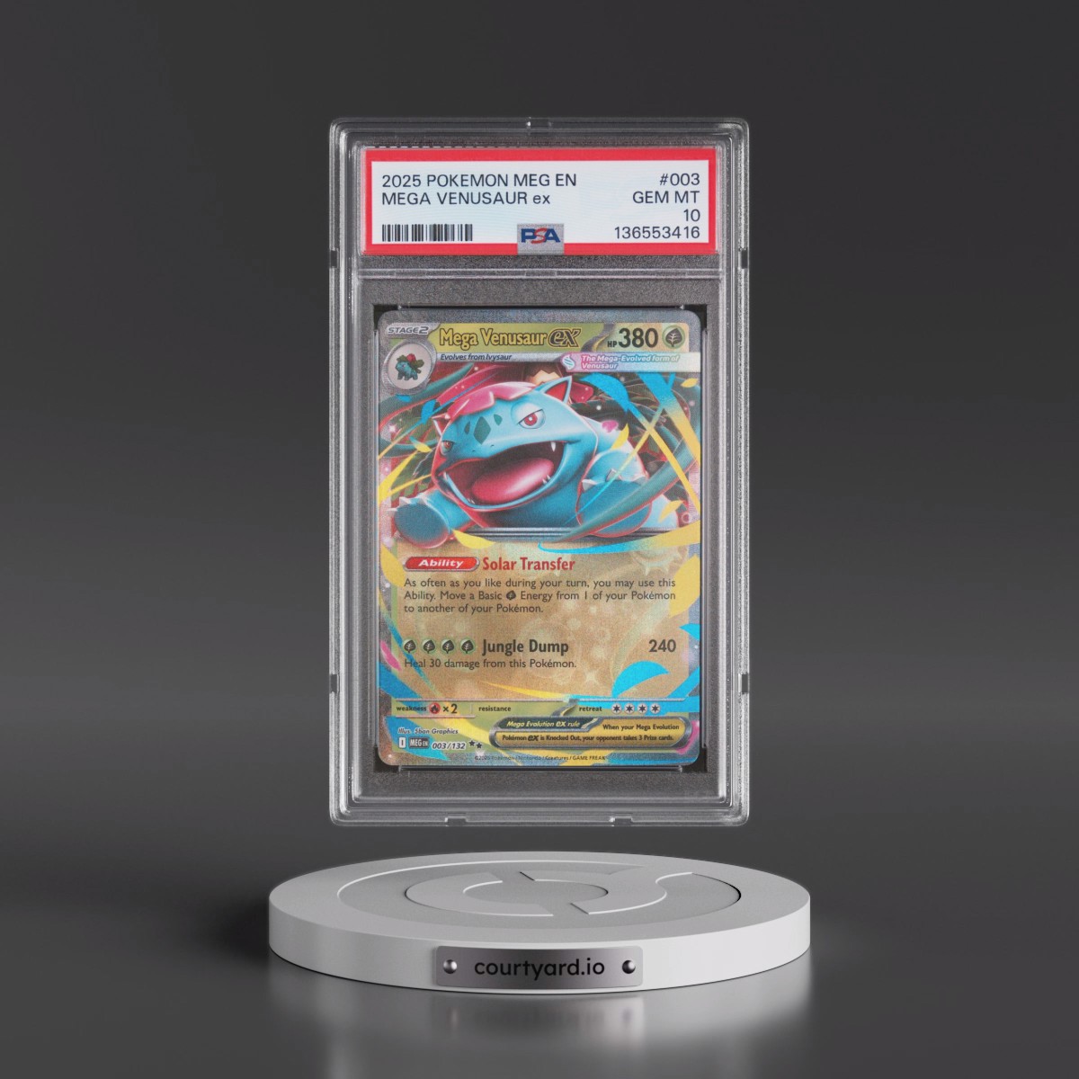 2025 Pokémon Meg EN-Mega Evolution #003 Mega Venusaur EX - Holo (PSA 10 GEM MINT)