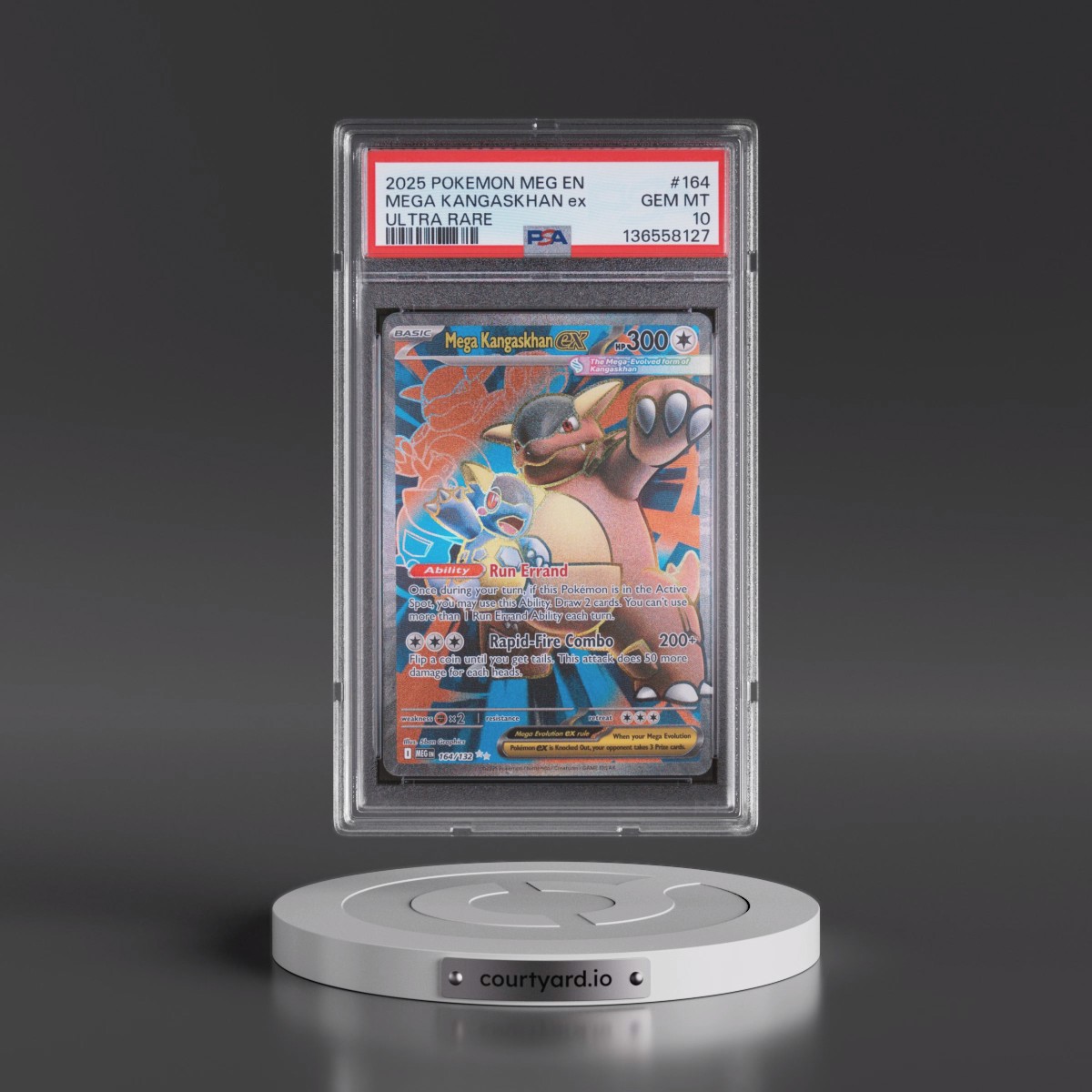 2025 Pokémon Meg EN-Mega Evolution #164 Mega Kangaskhan EX - Holo Ultra Rare (PSA 10 GEM MINT)