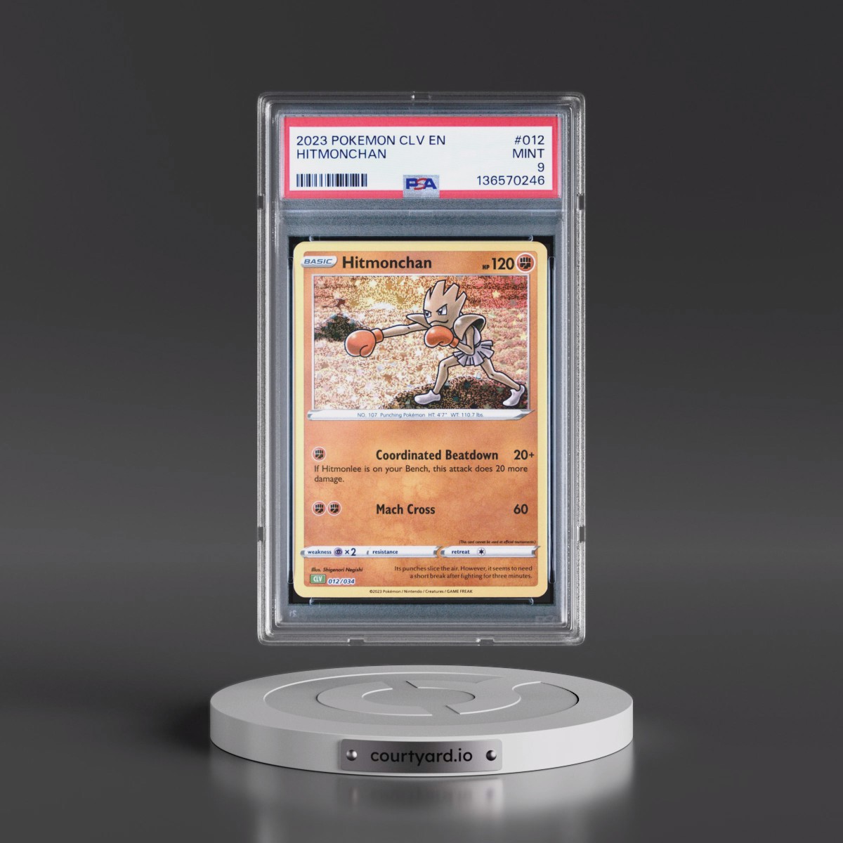 2023 Pokémon CLV-Trading Card Game Classic Venusaur & Lugia EX Deck #012 Hitmonchan (PSA 9 MINT)