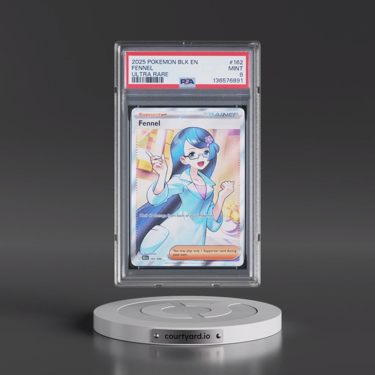 2025 Pokémon Blk EN-Black Bolt #162 Fennel - Ultra Rare (PSA 9 MINT)
