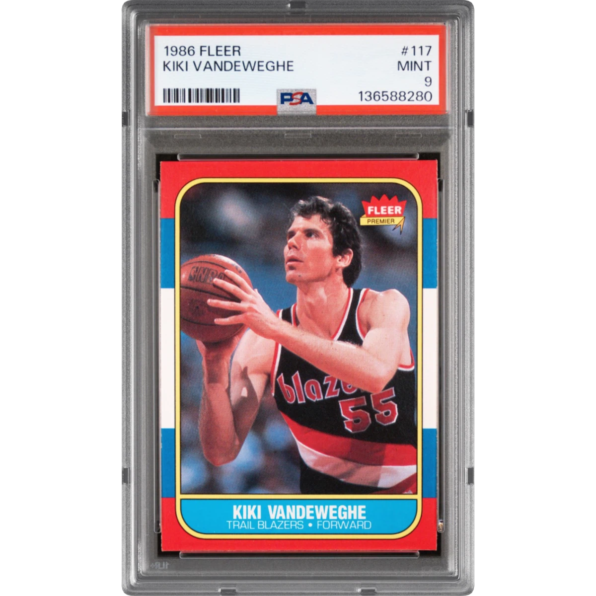 1986 Fleer #117 Kiki Vandeweghe (PSA 9 MINT)