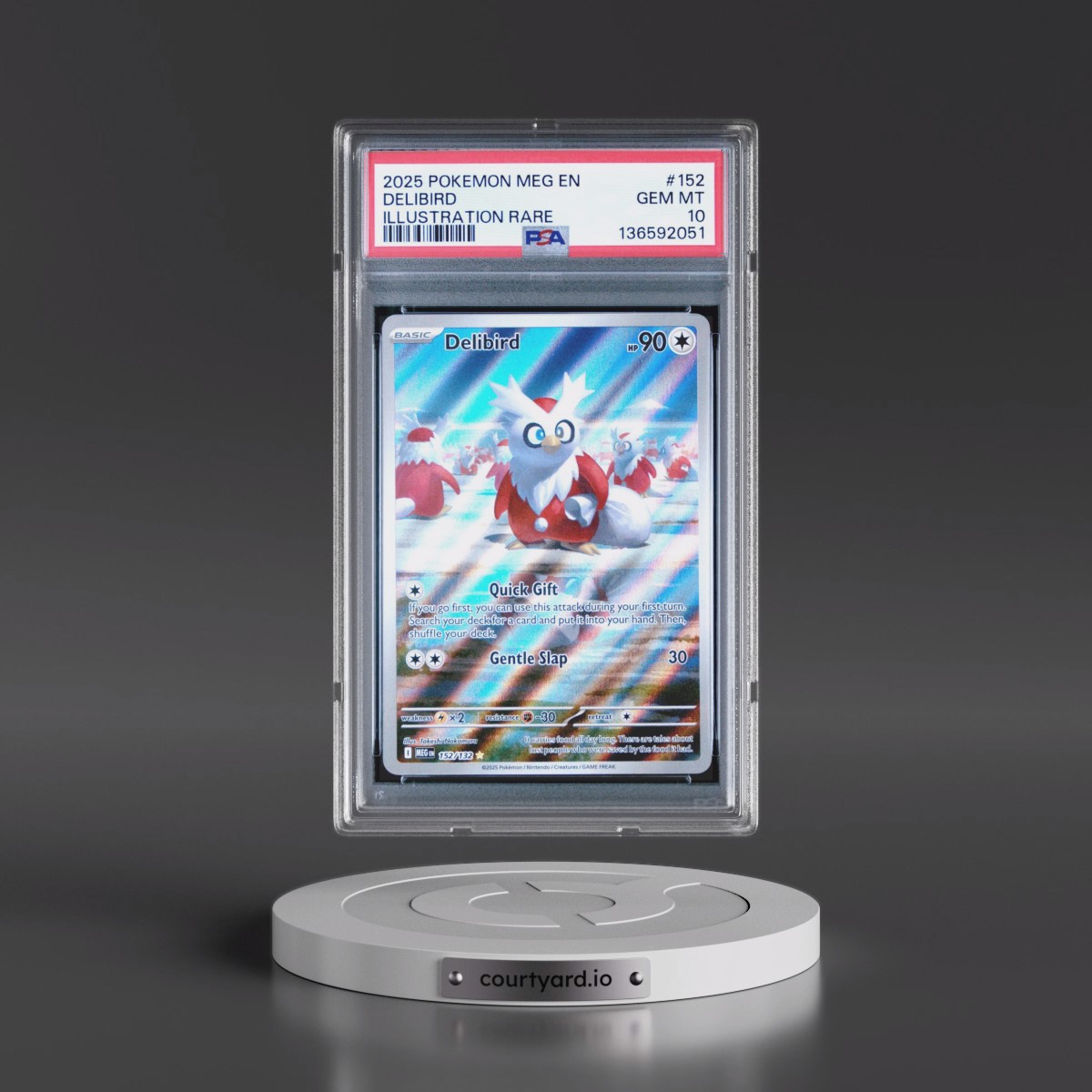 2025 Pokémon Meg EN-Mega Evolution #152 Delibird - Illustration Rare (PSA 10 GEM MINT)