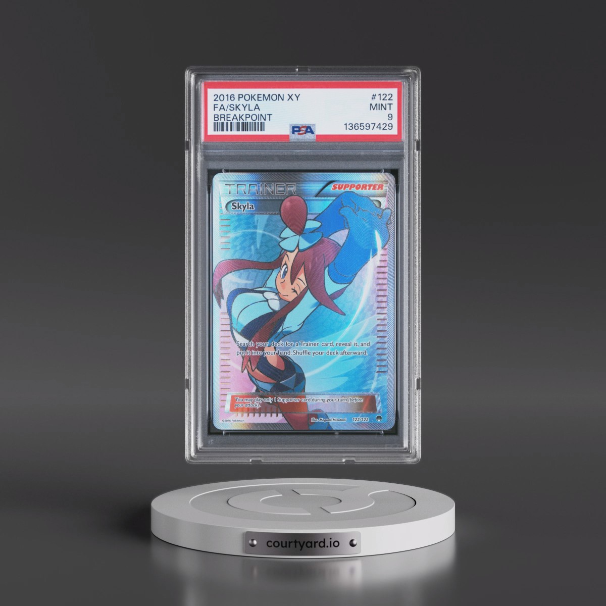2016 Pokémon XY Breakpoint #122 Skyla - Full Art (PSA 9 MINT)