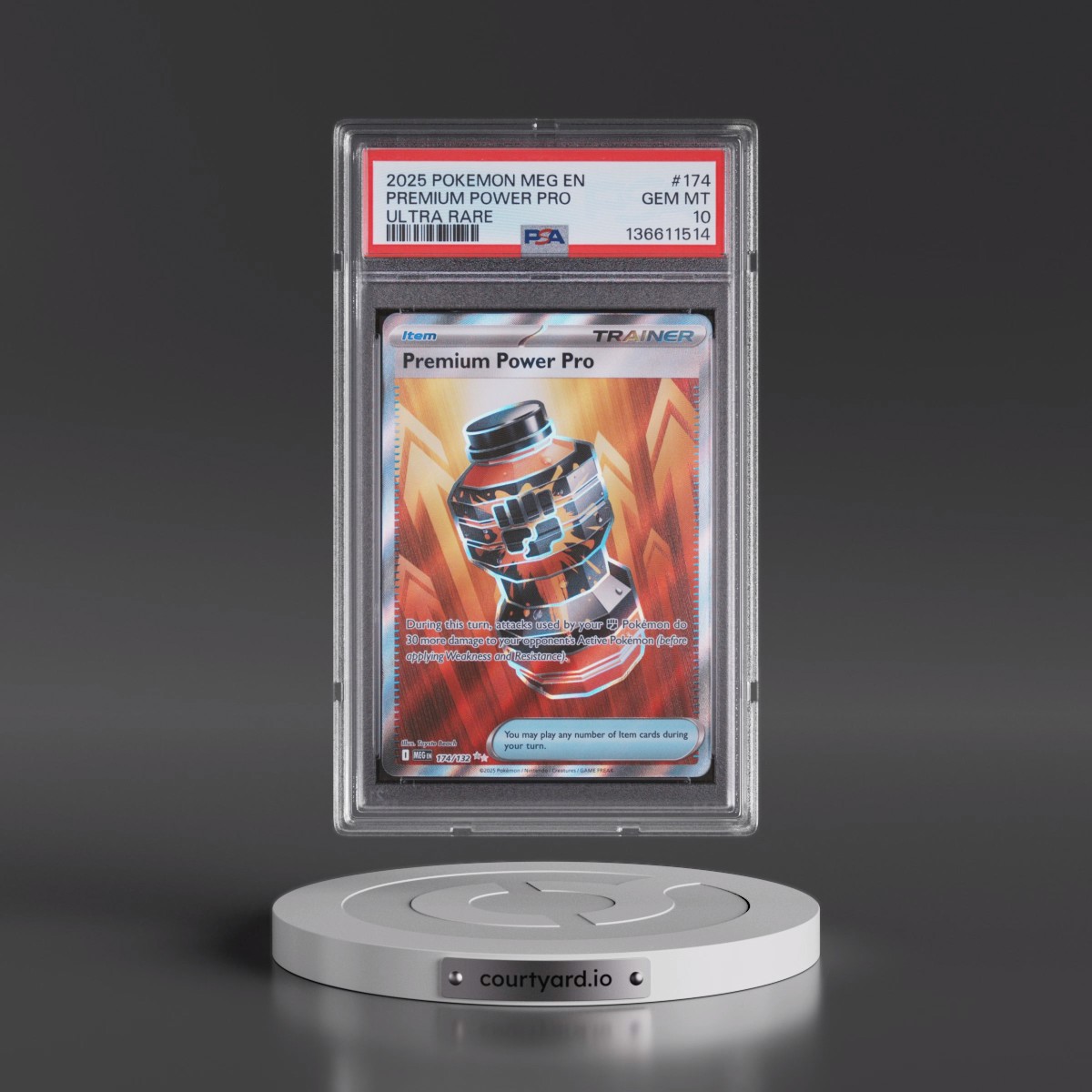 2025 Pokémon Meg EN-Mega Evolution #174 Premium Power Pro - Ultra Rare (PSA 10 GEM MINT)