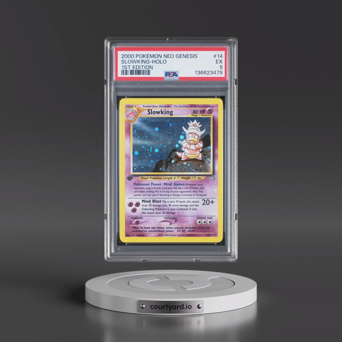 2000 Pokémon Neo Genesis #14 Slowking - 1st Edition Holo (PSA 5 EX)