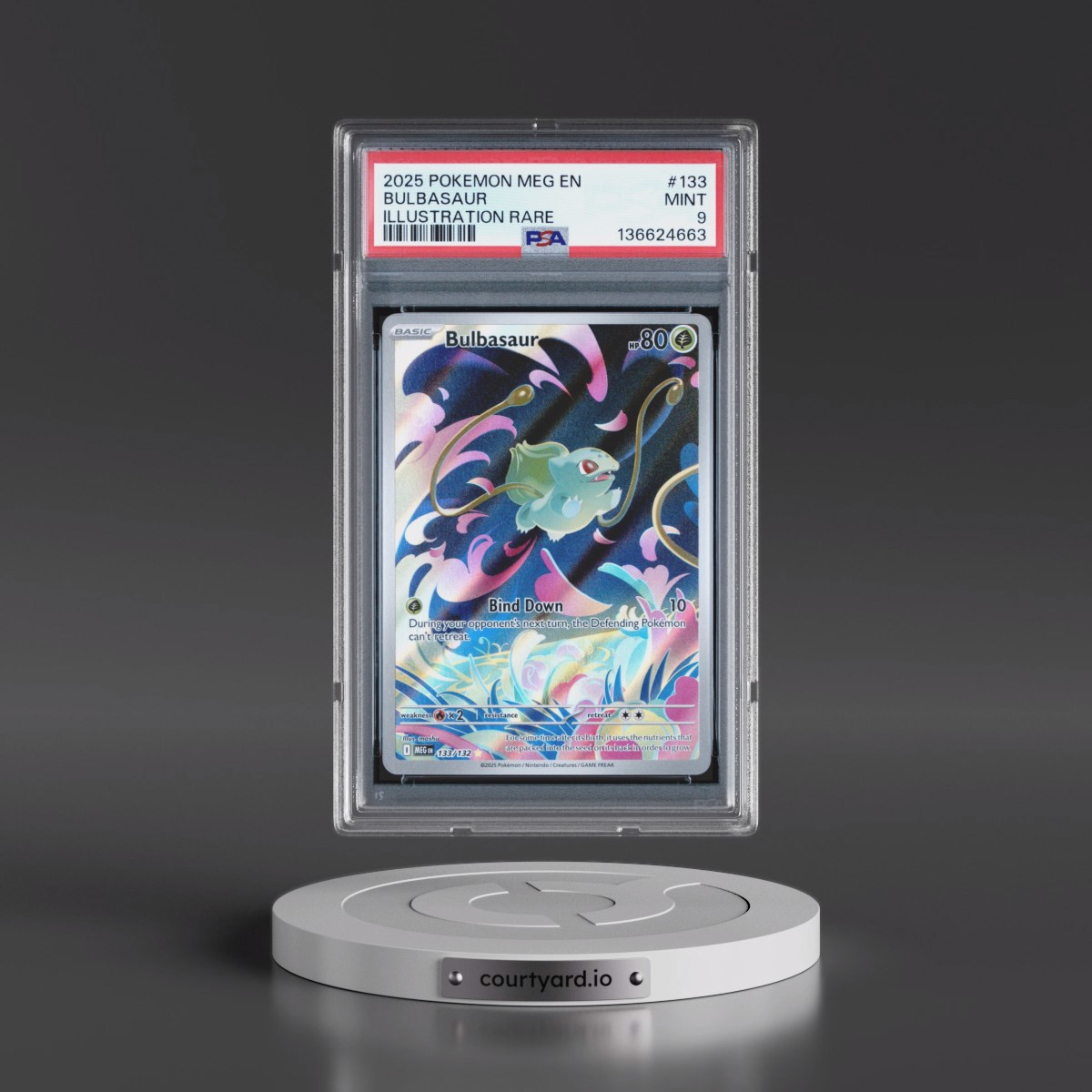 2025 Pokémon Meg EN-Mega Evolution #133 Bulbasaur - Illustration Rare (PSA 9 MINT)