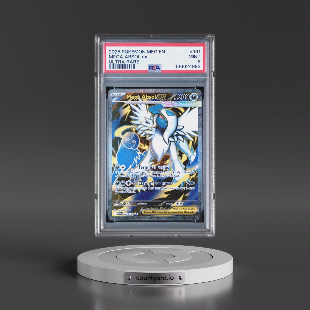 2025 Pokémon Meg EN-Mega Evolution #161 Mega Absol EX - Holo Ultra Rare (PSA 9 MINT)