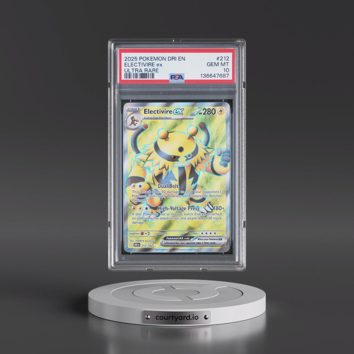 2025 Pokémon Dri EN-Destined Rivals #212 Electivire EX - Holo Ultra Rare (PSA 10 GEM MINT)
