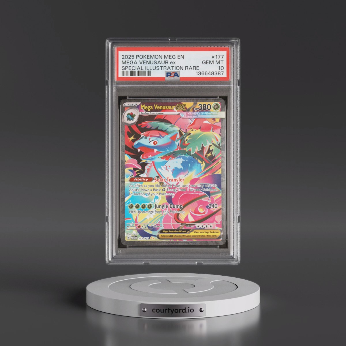 2025 Pokémon Meg EN-Mega Evolution #177 Mega Venusaur EX - Holo Special Illustration Rare (PSA 10 GEM MINT)
