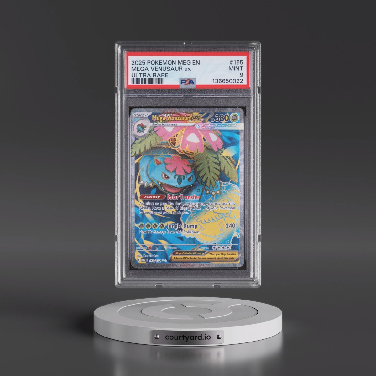 2025 Pokémon Meg EN-Mega Evolution #155 Mega Venusaur EX - Holo Ultra Rare (PSA 9 MINT)