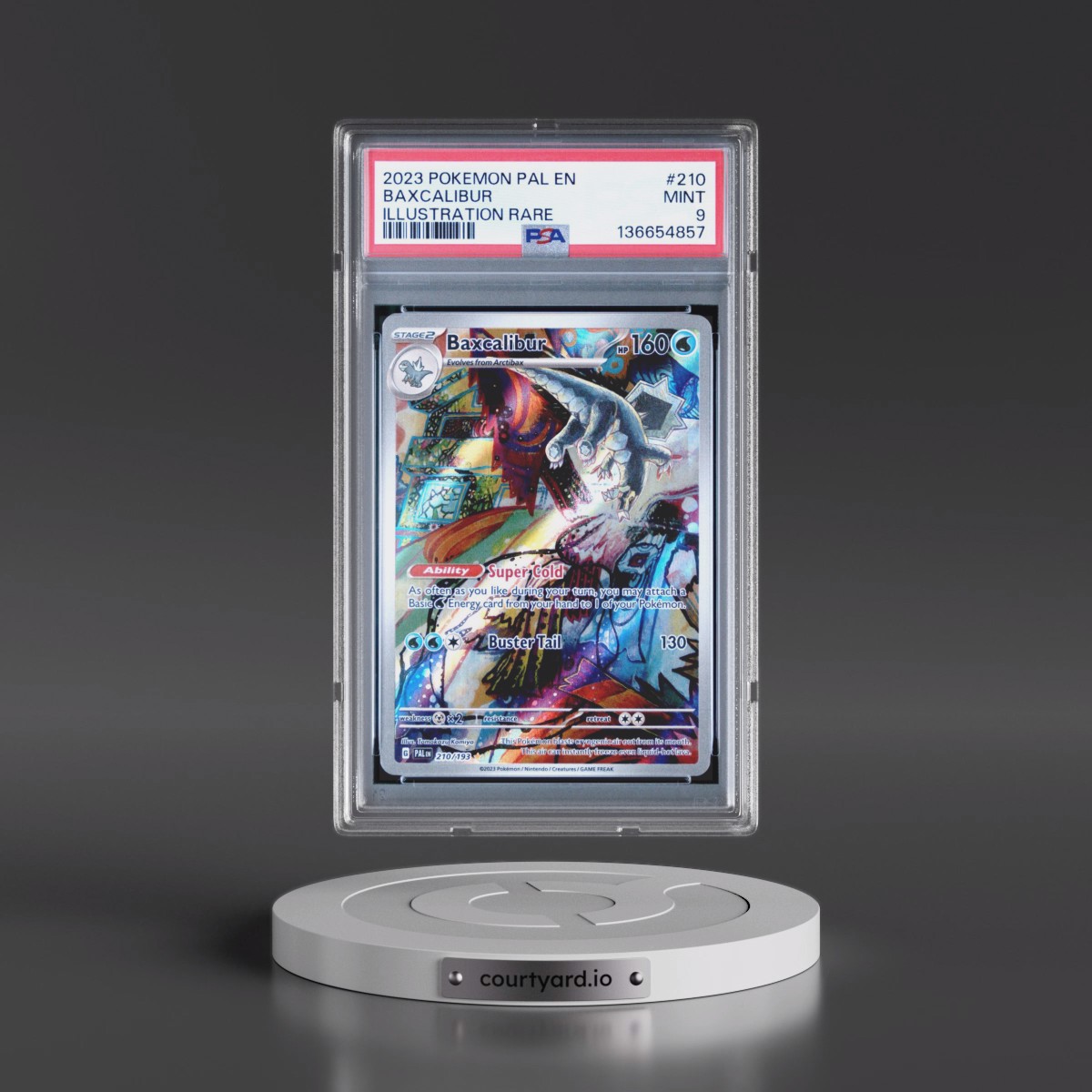 2023 Pokémon Pal EN-Paldea Evolved #210 Baxcalibur - Illustration Rare (PSA 9 MINT)