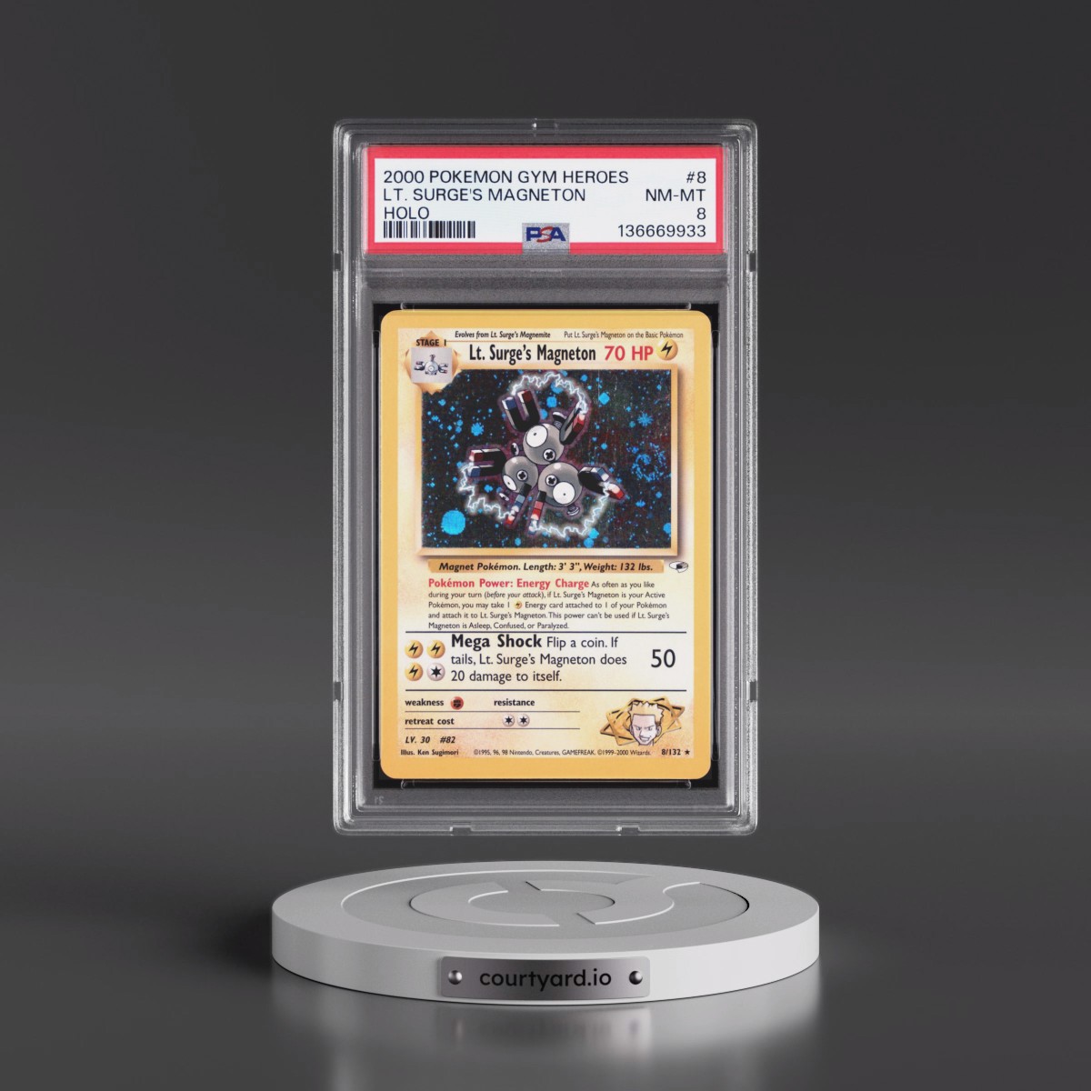 2000 Pokémon Gym Heroes #8 LT. Surge's Magneton - Holo (PSA 8 NM-MT)