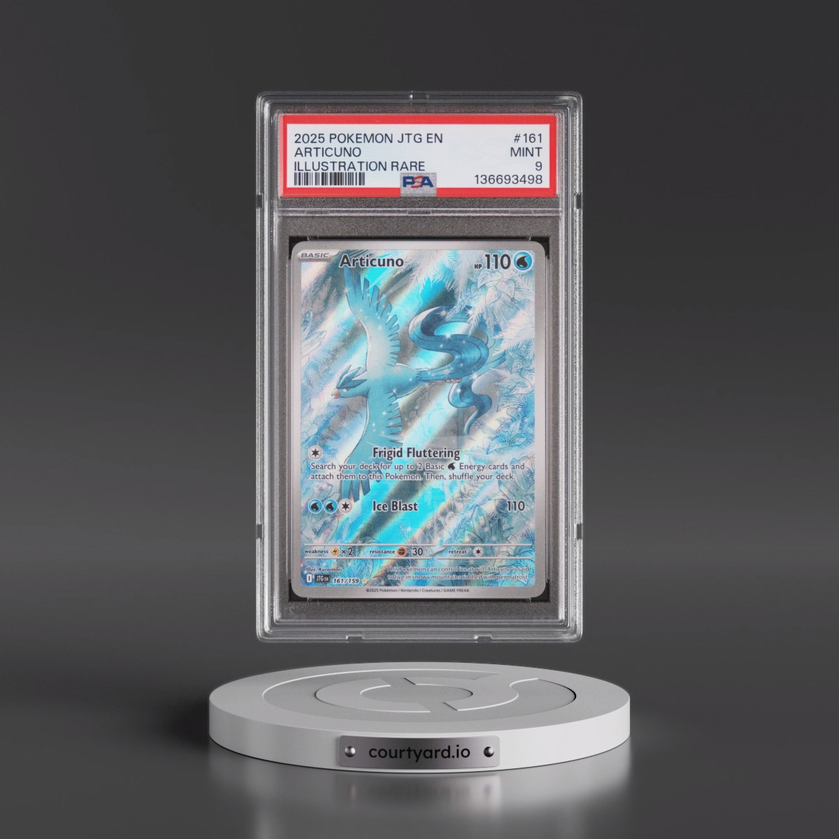 2025 Pokémon Jtg EN-Journey Together #161 Articuno - Illustration Rare (PSA 9 MINT)