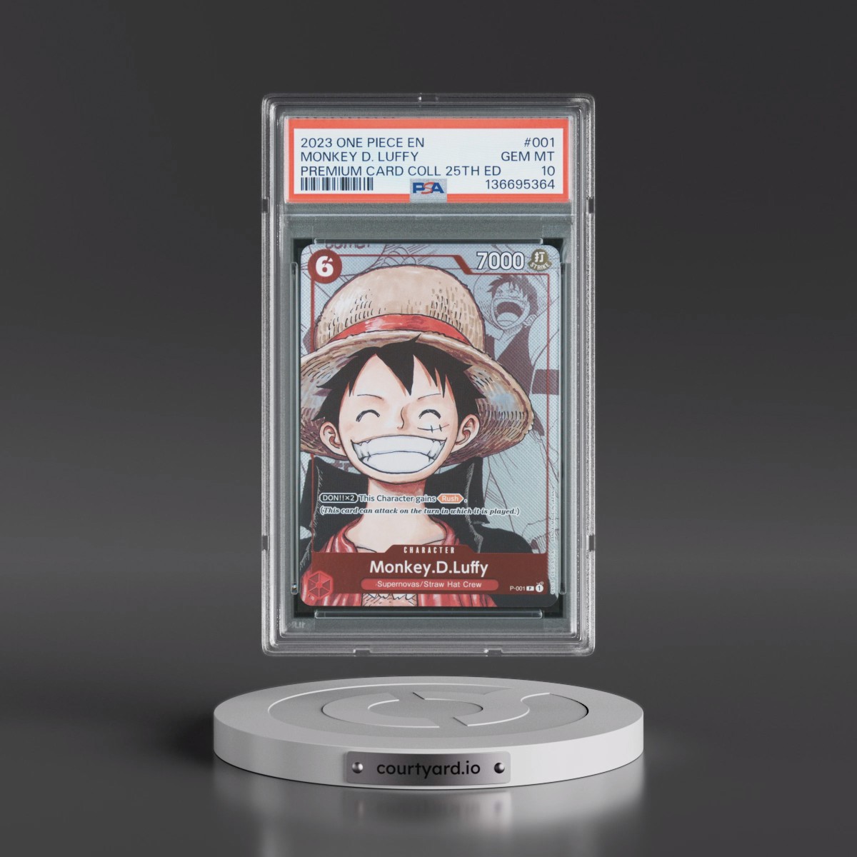 2023 One Piece Premium Bandai Premium Card Collection 25th Edition #001 Monkey D. Luffy (PSA 10 GEM MINT)