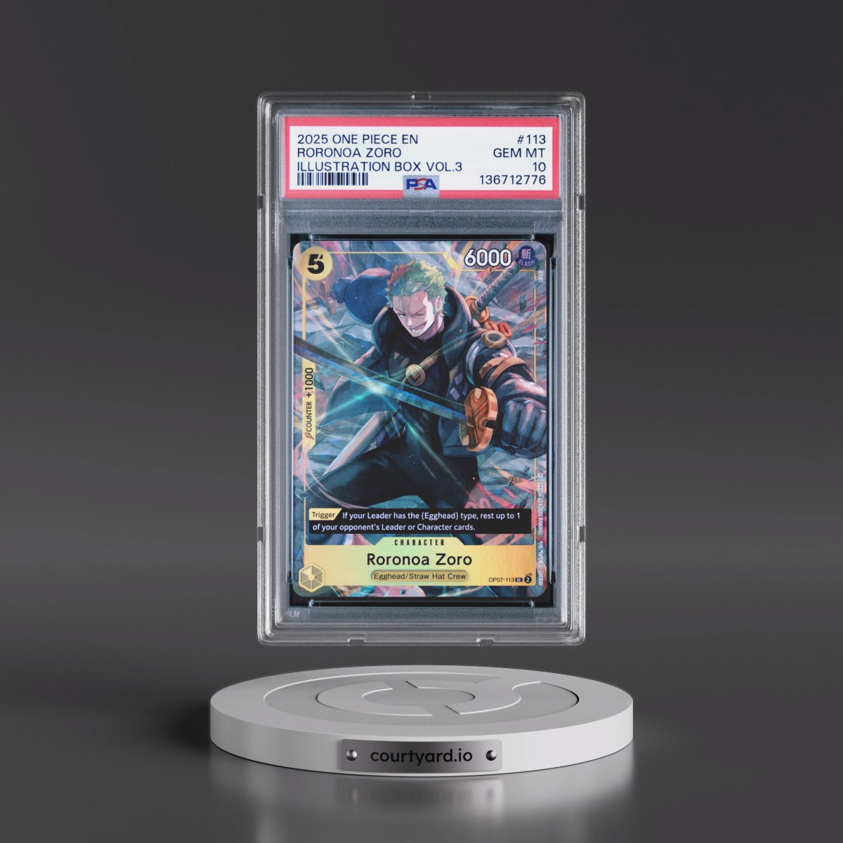 2025 One Piece Promos #113 Roronoa Zoro - Illustration Box Vol.3 (PSA 10 GEM MINT)