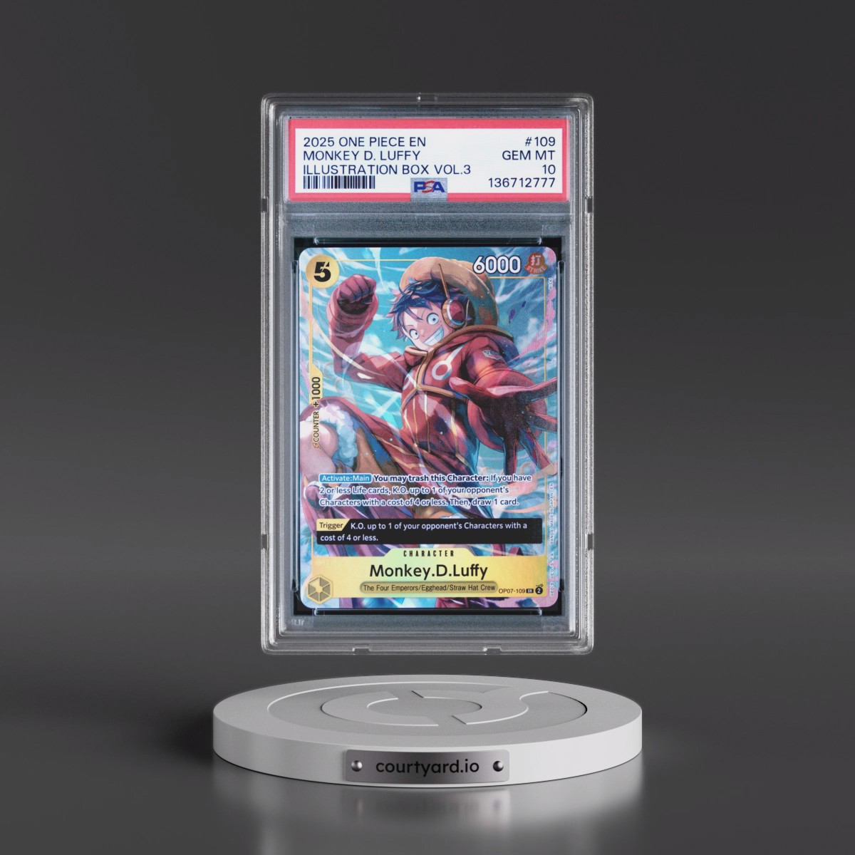 2025 One Piece Promos #109 Monkey D. Luffy - Illustration Box Vol.3 (PSA 10 GEM MINT)