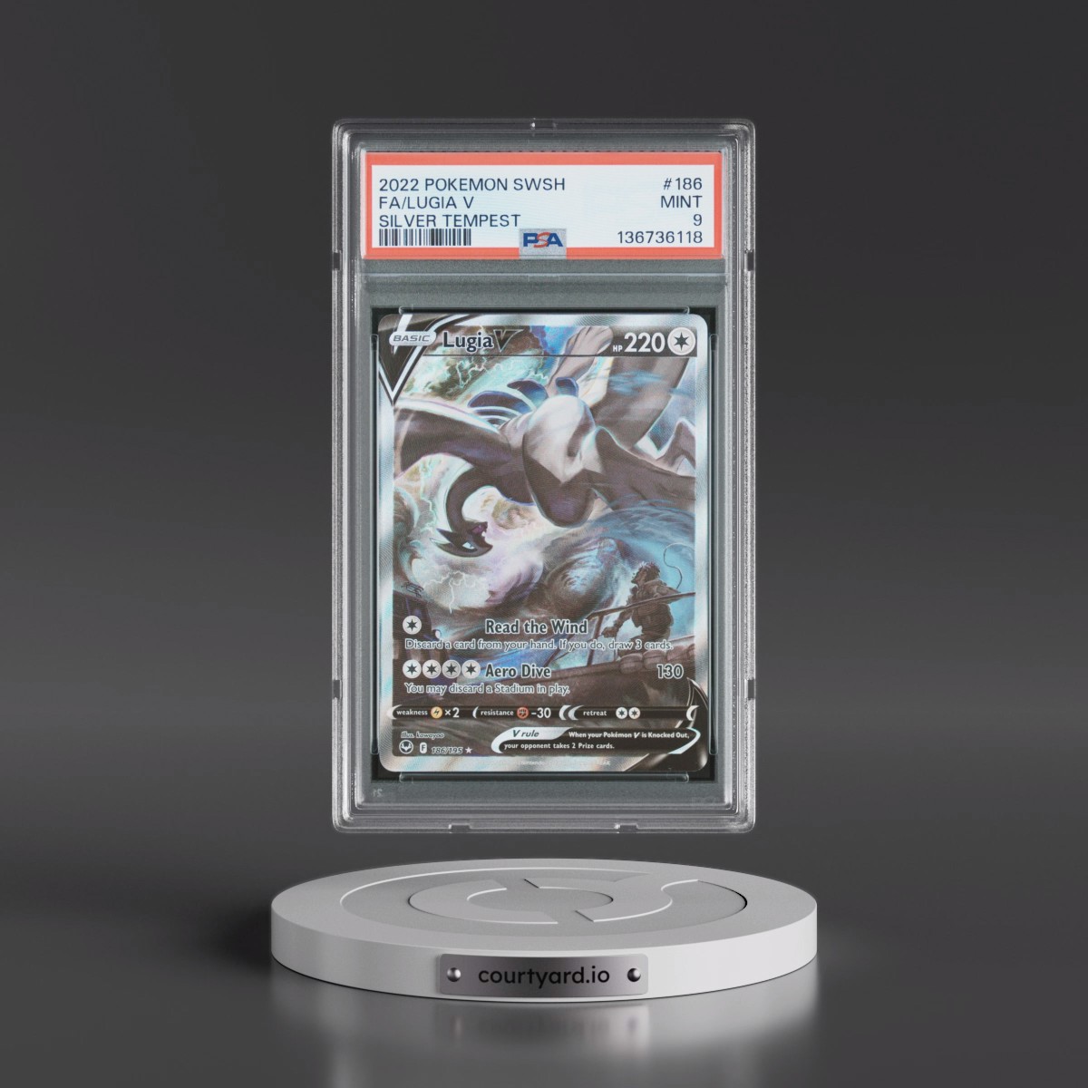 2022 Pokémon Sword & Shield Silver Tempest #186 Lugia V - Holo Full Art (PSA 9 MINT)