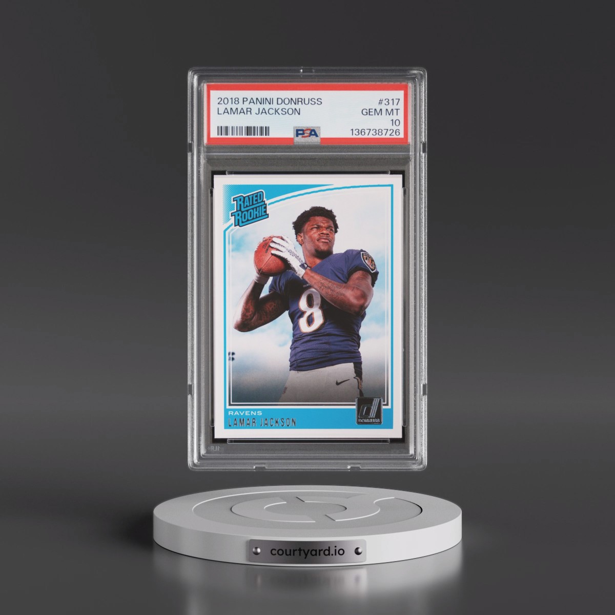 2018 Panini Donruss #317 Lamar Jackson (PSA 10 GEM MINT)