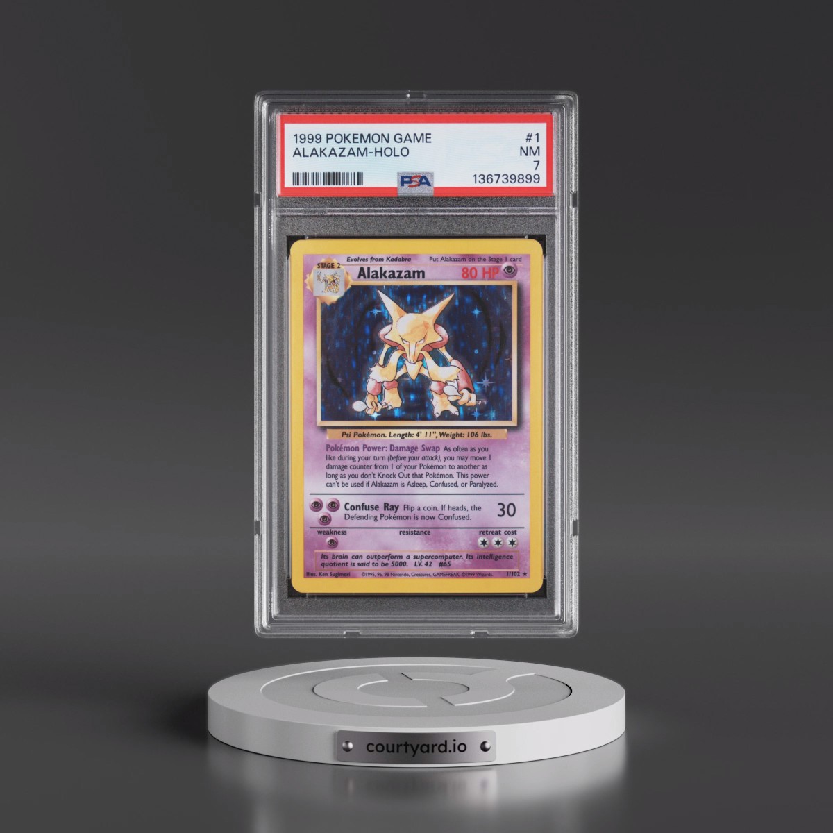 1999 Pokémon Game #1 Alakazam - Holo (PSA 7 NM)