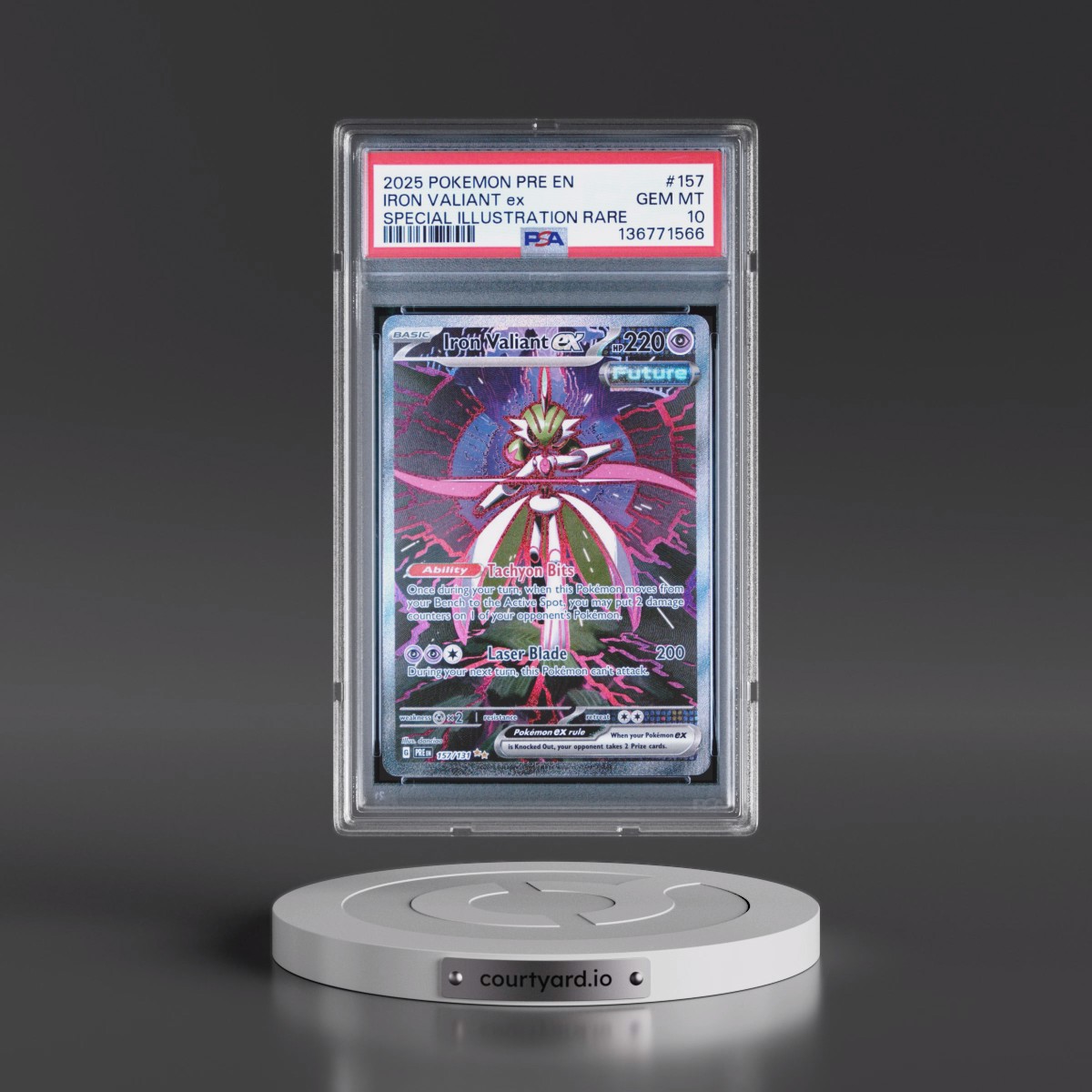 2025 Pokémon Pre EN-Prismatic Evolutions #157 Iron Valiant EX - Holo Special Illustration Rare (PSA 10 GEM MINT)