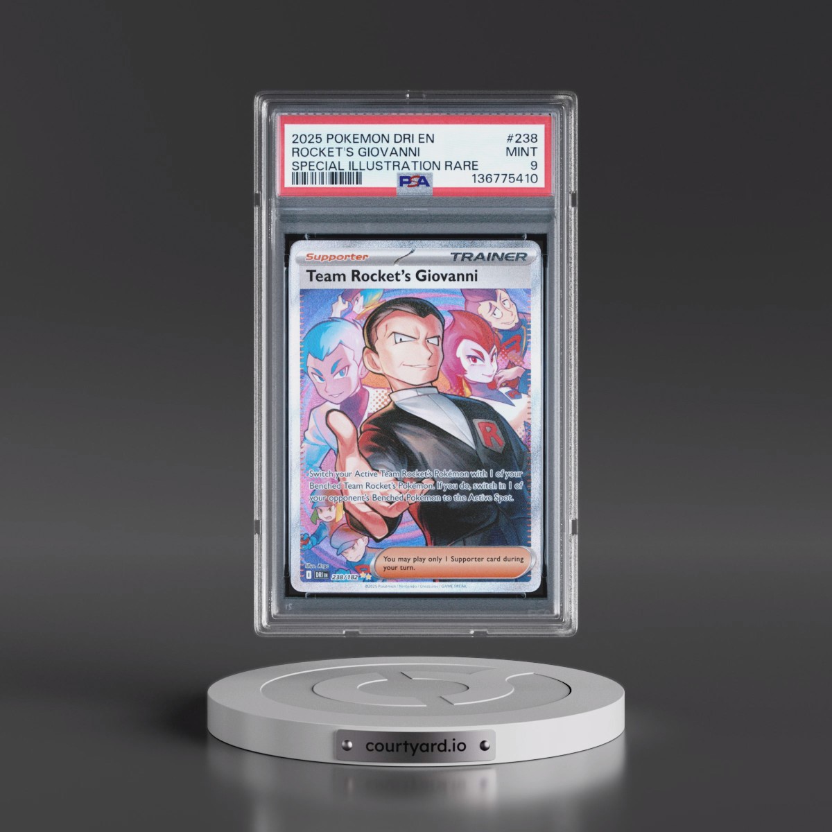 2025 Pokémon Dri EN-Destined Rivals #238 Team Rocket's Giovanni - Special Illustration Rare (PSA 9 MINT)