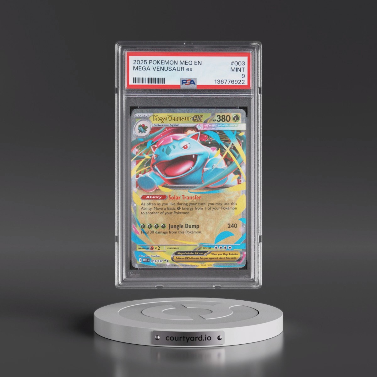 2025 Pokémon Meg EN-Mega Evolution #003 Mega Venusaur EX - Holo (PSA 9 MINT)