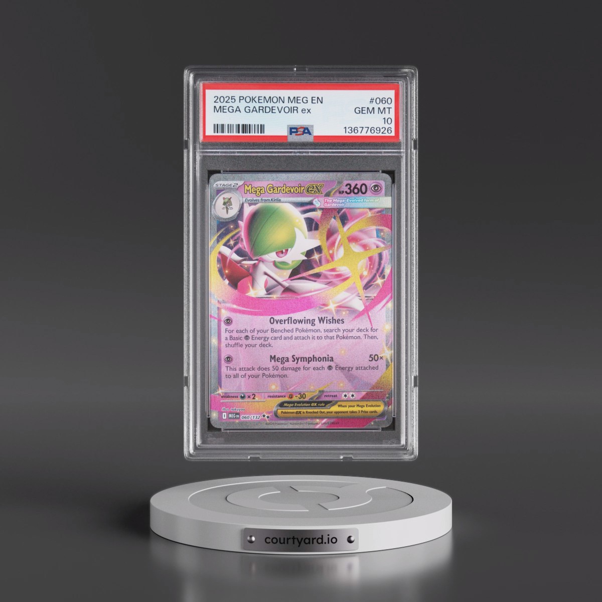 2025 Pokémon Meg EN-Mega Evolution #060 Mega Gardevoir EX - Holo (PSA 10 GEM MINT)