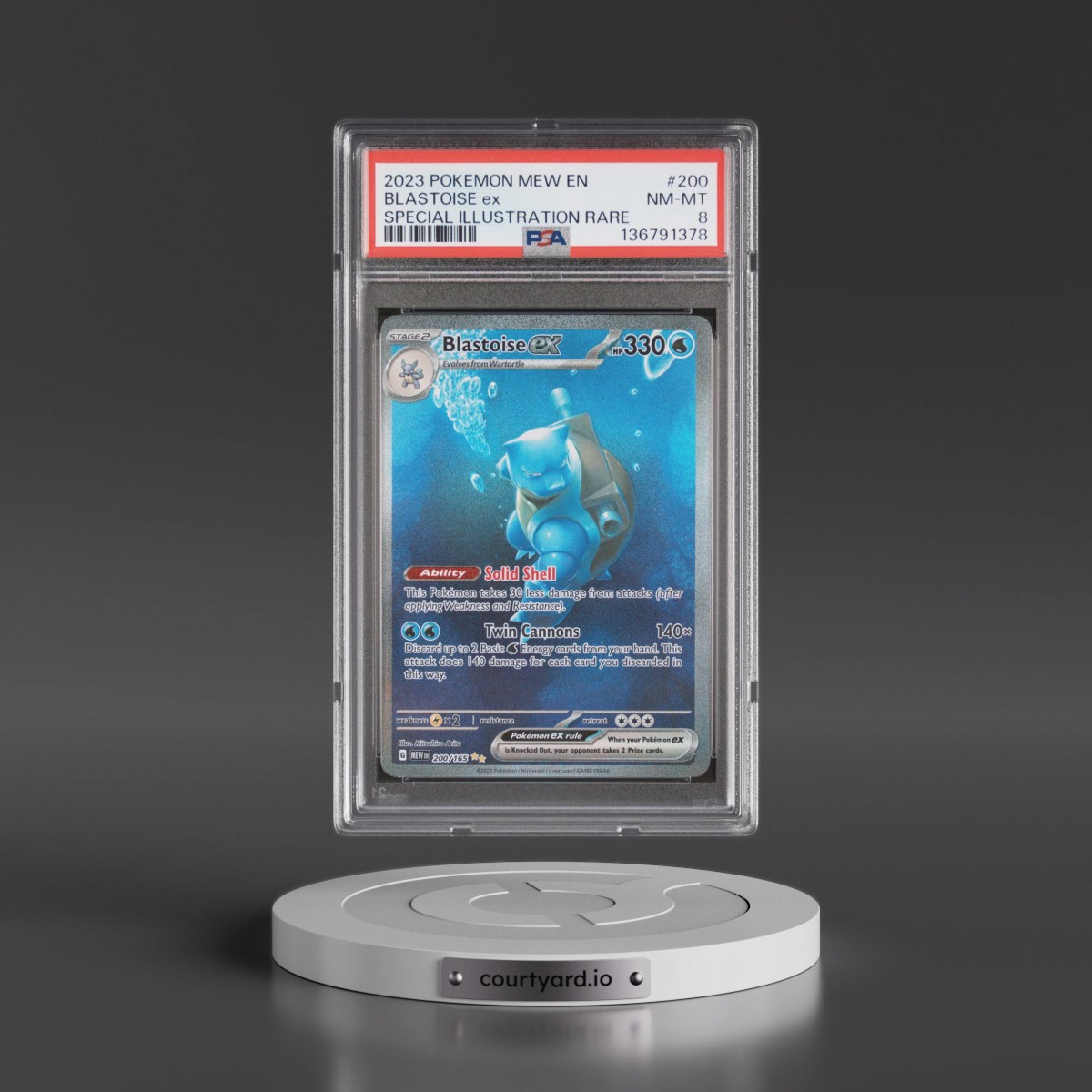2023 Pokémon Mew EN-151 #200 Blastoise EX - Holo Special Illustration Rare (PSA 8 NM-MT)