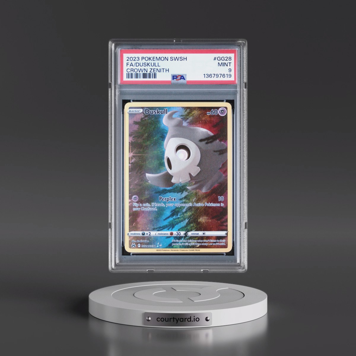 2023 Pokémon Sword and Shield Crown Zenith #GG28 Duskull - Full Art (PSA 9 MINT)