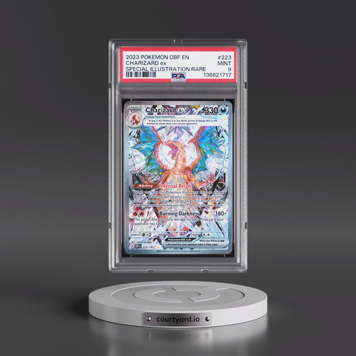 2023 Pokémon Obf EN-Obsidian Flames #223 Charizard EX - Holo Special Illustration Rare (PSA 9 MINT)