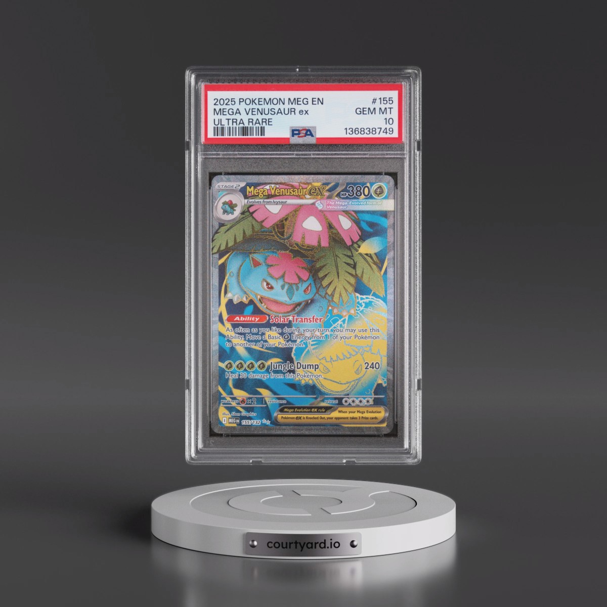 2025 Pokémon Meg EN-Mega Evolution #155 Mega Venusaur EX - Holo Ultra Rare (PSA 10 GEM MINT)