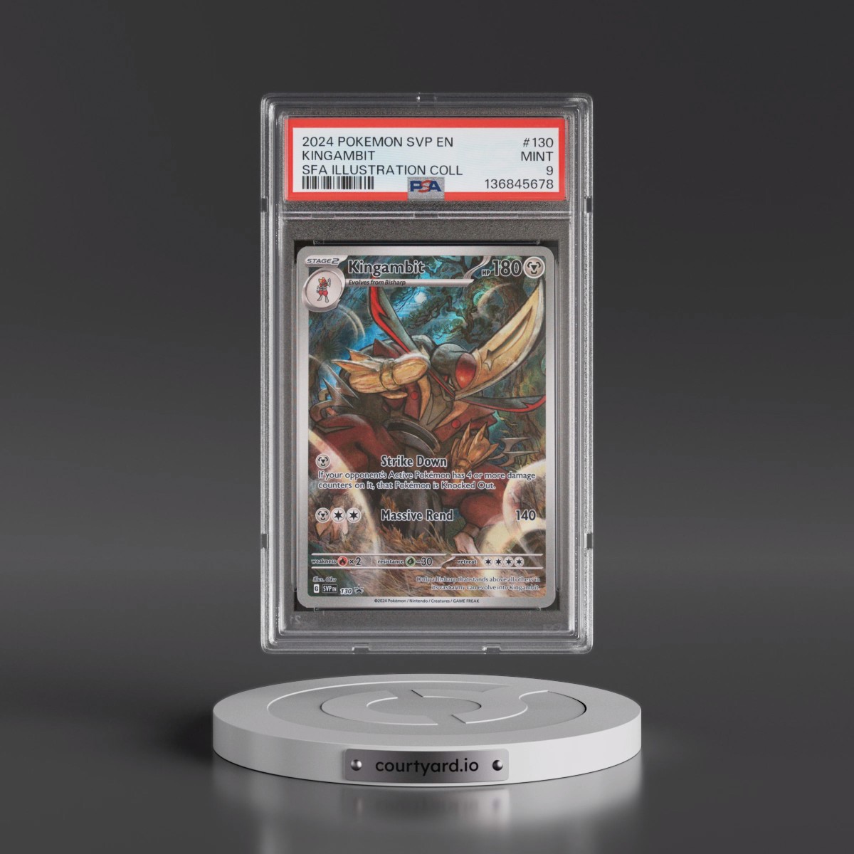 2024 Pokémon Svp EN-SV Black Star Promo #130 Kingambit - Shrouded Fable Illustration Collection (PSA 9 MINT)