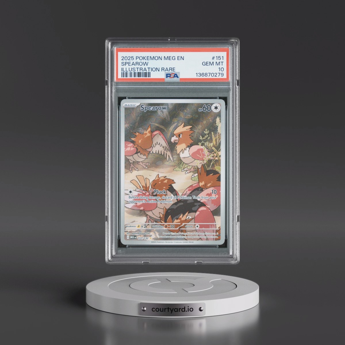 2025 Pokémon Meg EN-Mega Evolution #151 Spearow - Illustration Rare (PSA 10 GEM MINT)