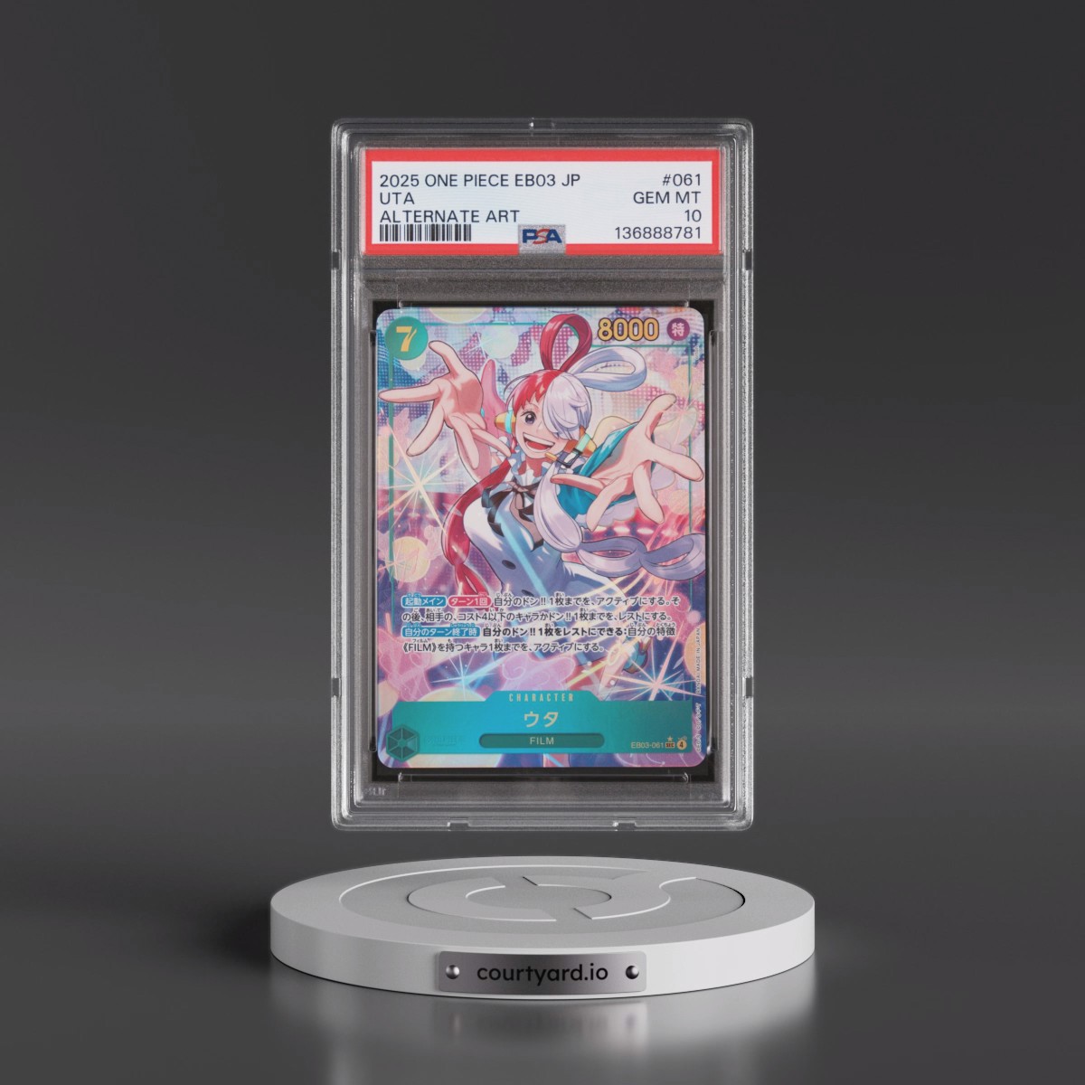 2025 One Piece Japanese EB03-Extra Booster -One Piece Heroines Edition #061 Uta - Alternate Art (PSA 10 GEM MINT)