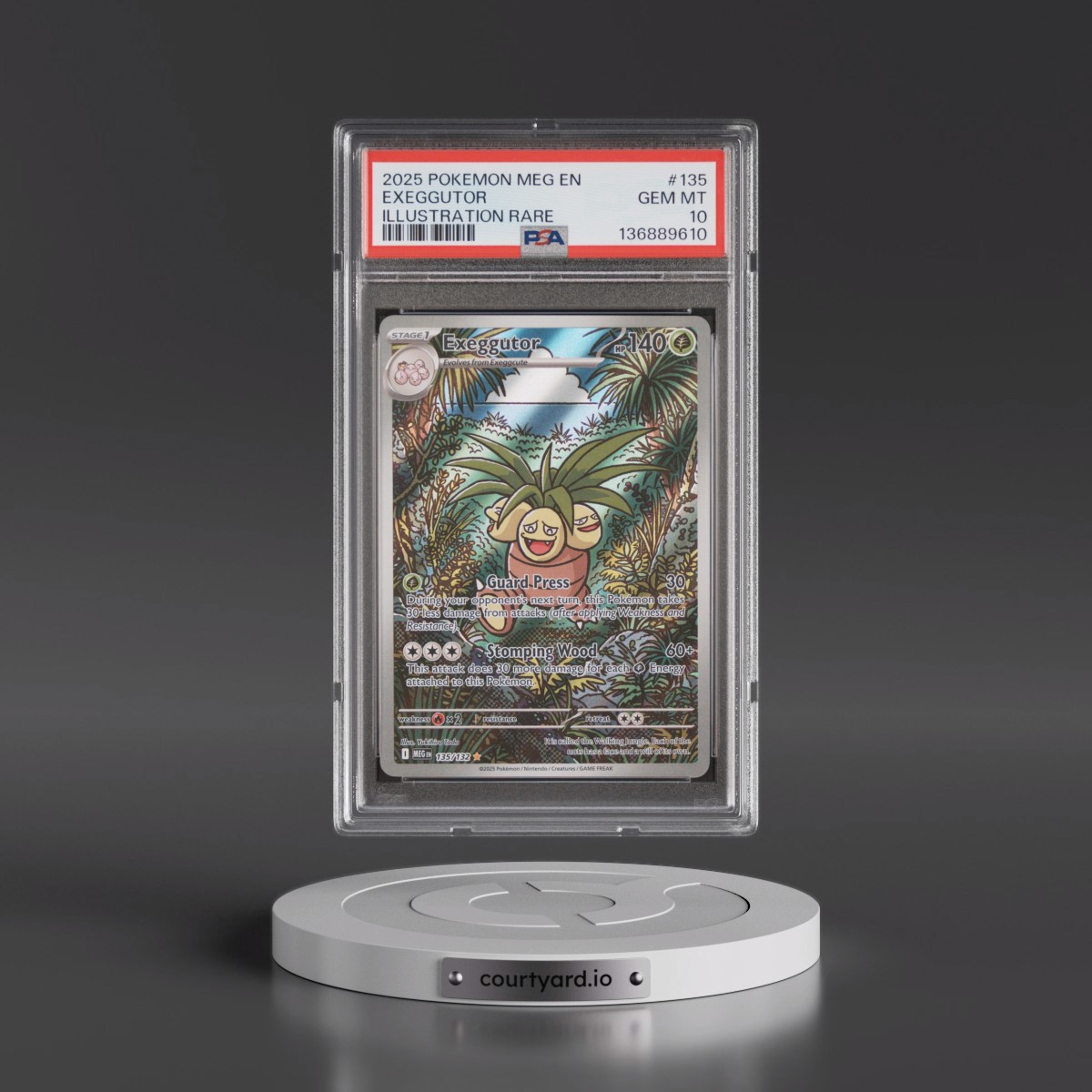 2025 Pokémon Meg EN-Mega Evolution #135 Exeggutor - Illustration Rare (PSA 10 GEM MINT)