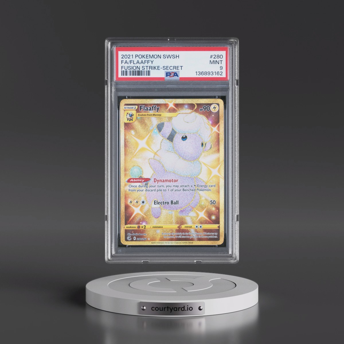 2021 Pokémon Sword & Shield Fusion Strike #280 Flaaffy - Full Art Secret (PSA 9 MINT)