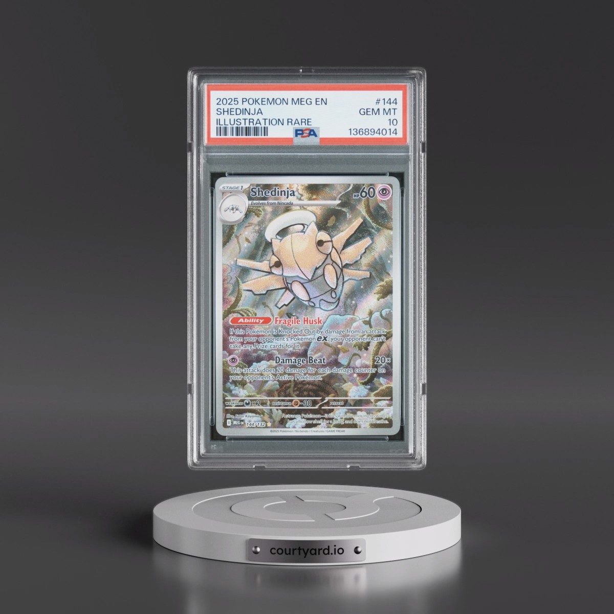 2025 Pokémon Meg EN-Mega Evolution #144 Shedinja - Illustration Rare (PSA 10 GEM MINT)